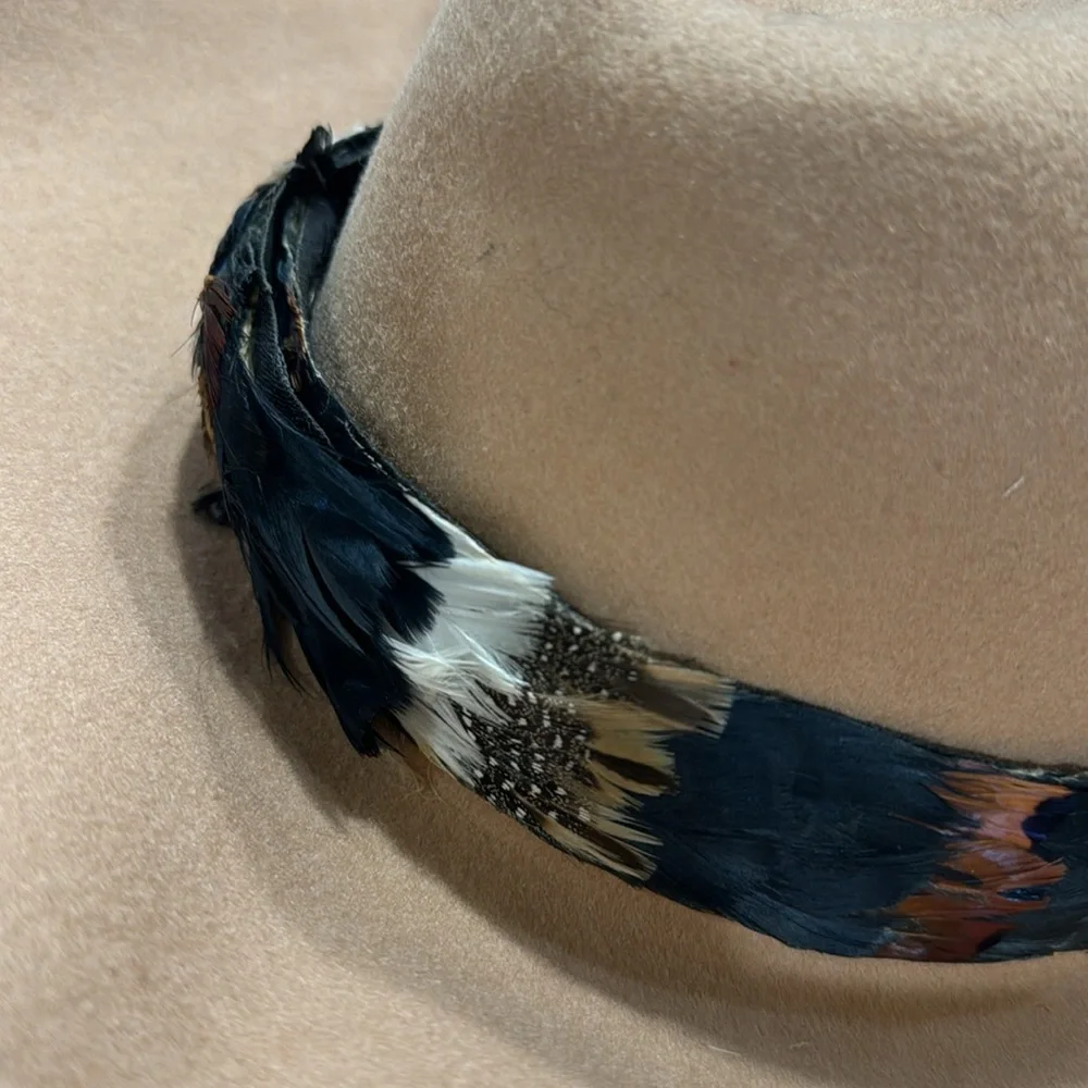 MARCHE’ 100% WOOL FEATHERED HAT - Picture 6 of 8